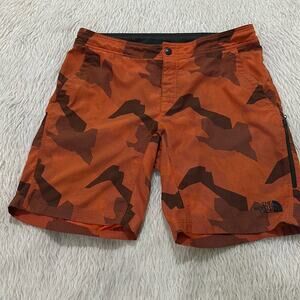 The north face orange camouflage board swimming shorts size 36